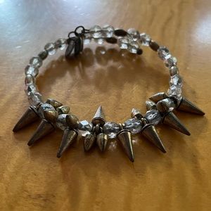 Alex and Ani Gold and Glass Beaded Spike Bracelet